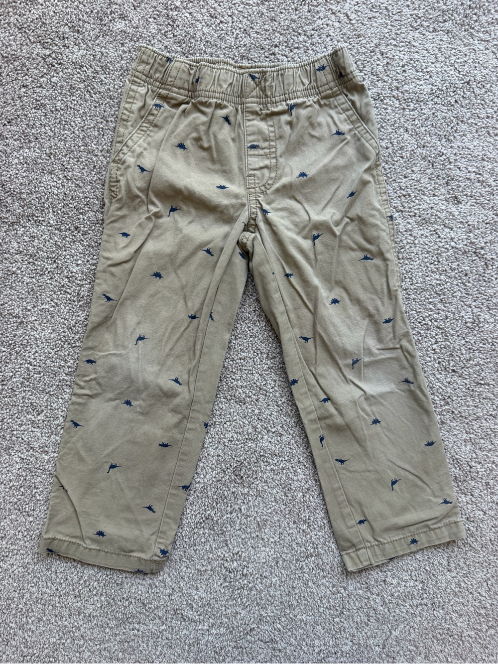 Carter's Tan Khaki Pants with Navy Embroidery